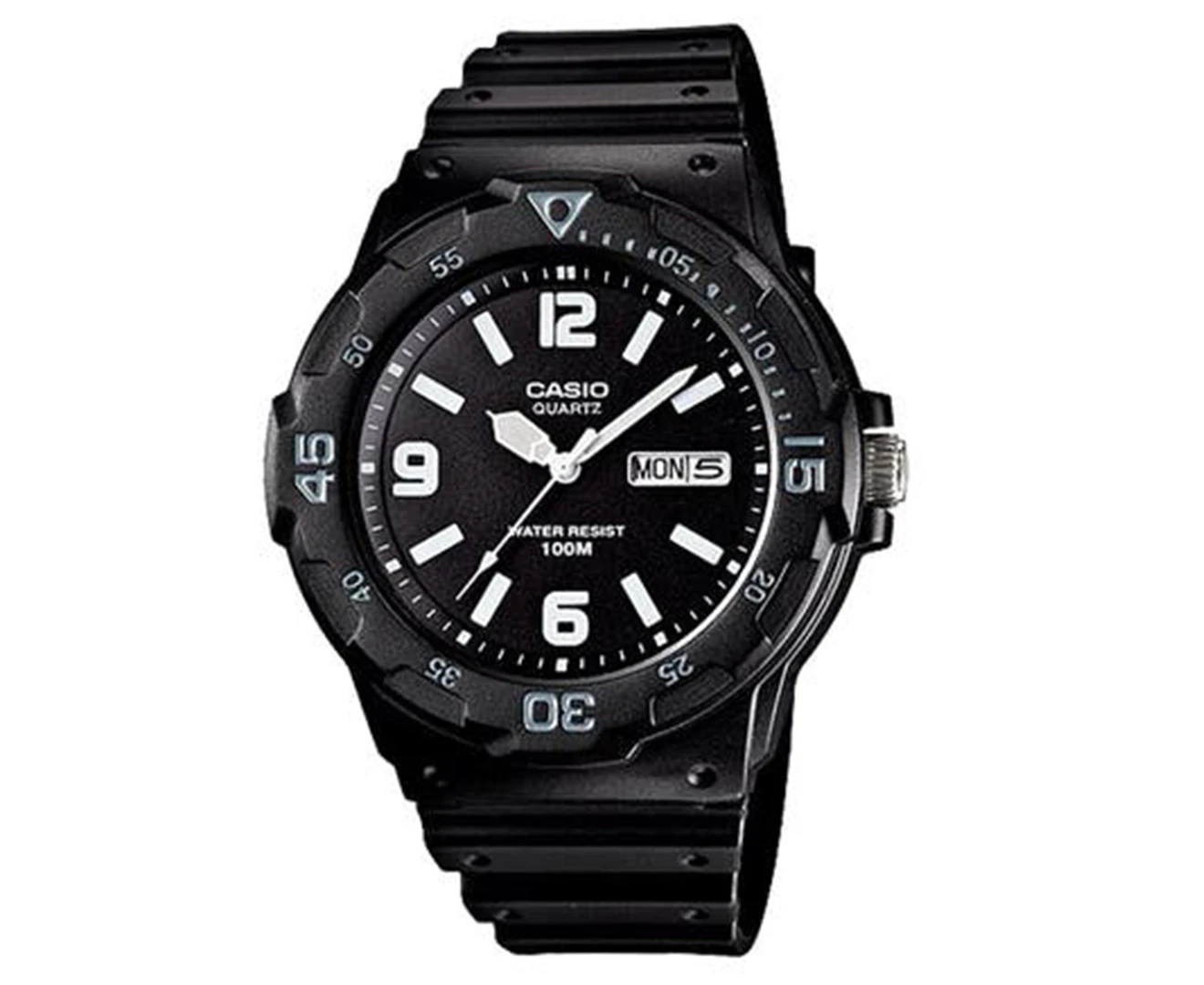 Casio Men's 47.9mm MRW200H-1B2 Diver Look Resin Watch - Black