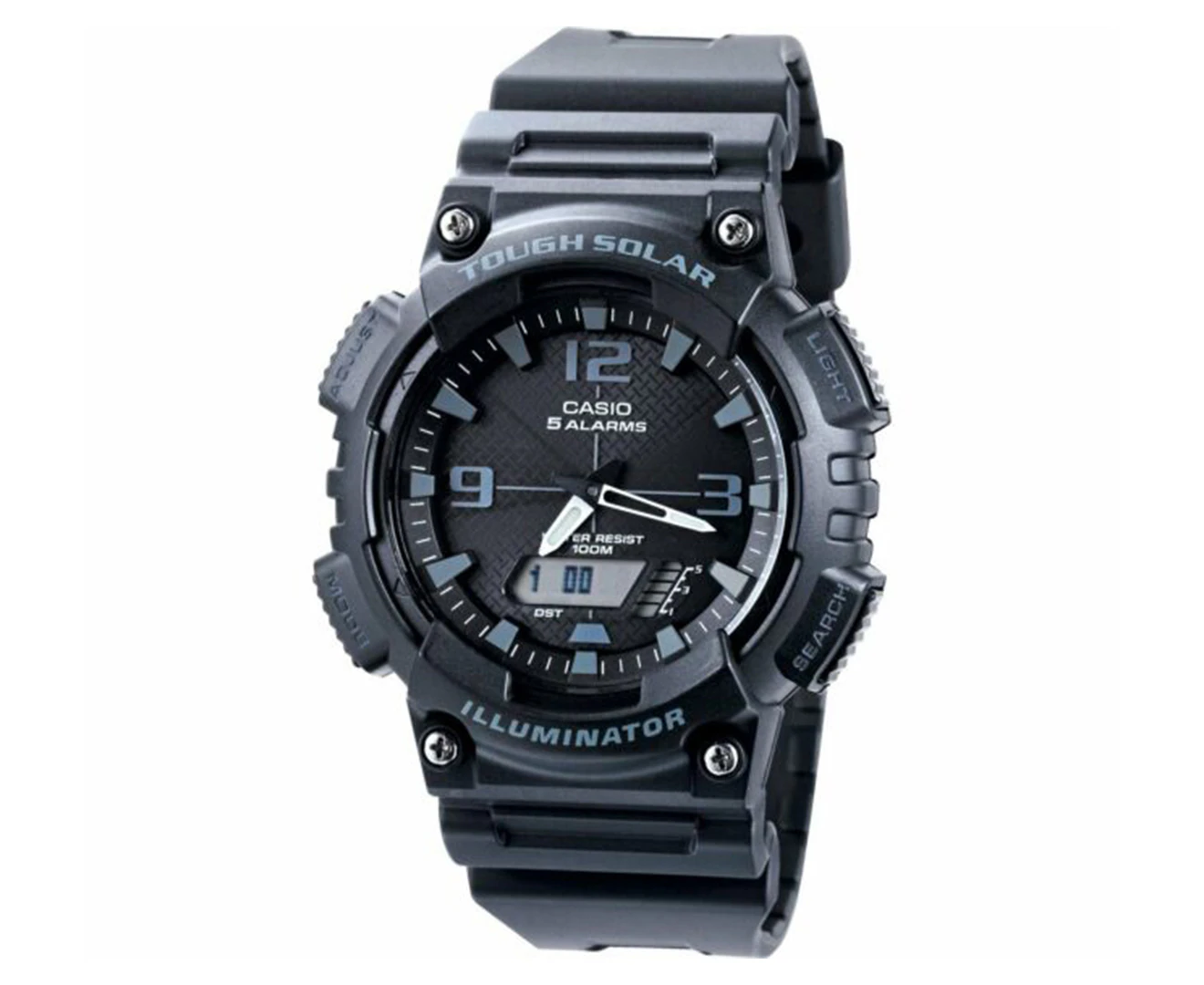 Casio Tough Solar Black Resin Analogue-Digital Unisex Watch - AQS810W-1A2