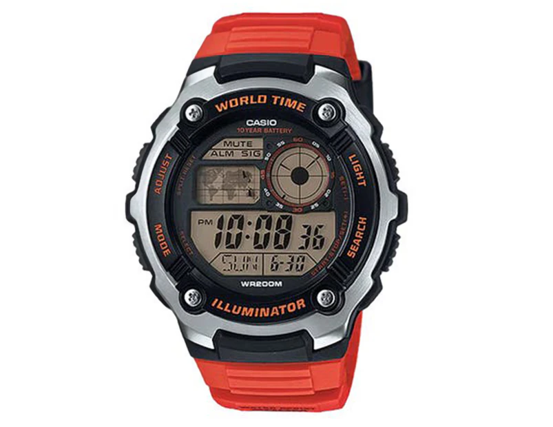 Casio Men's 52.2mm AE2100W-4A Sports Digital Resin Watch - Orange