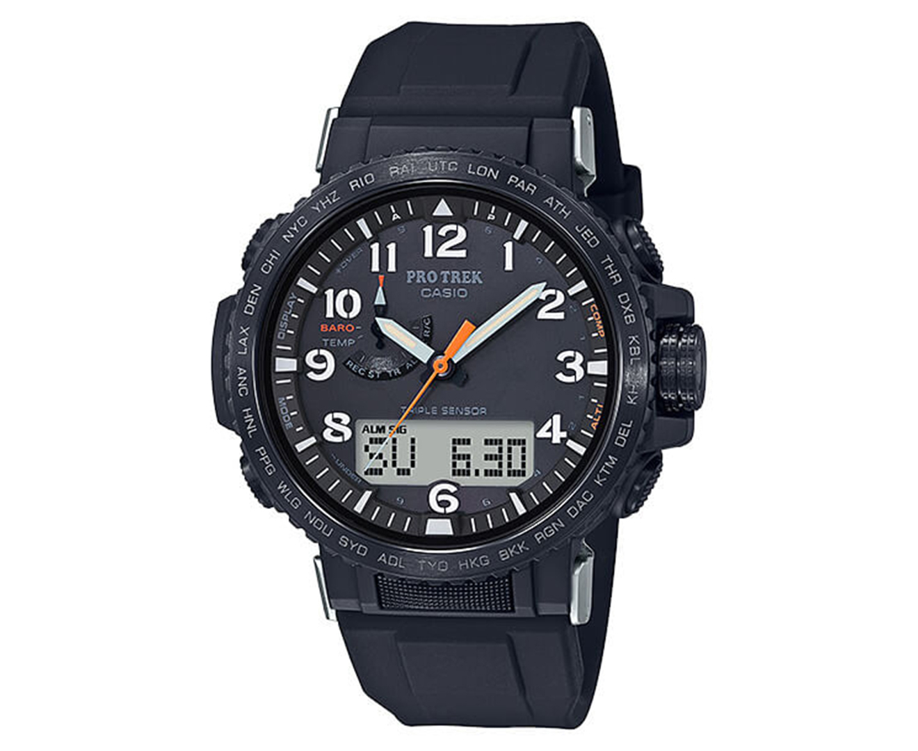 Casio 50.5mm PRW50Y-1A Pro Trek Smart Access Resin Watch - Black ...