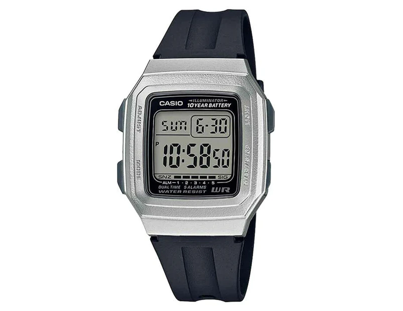 Casio Men's 41mm F201WAM-7A Classic Digital Resin Watch - Black/Silver