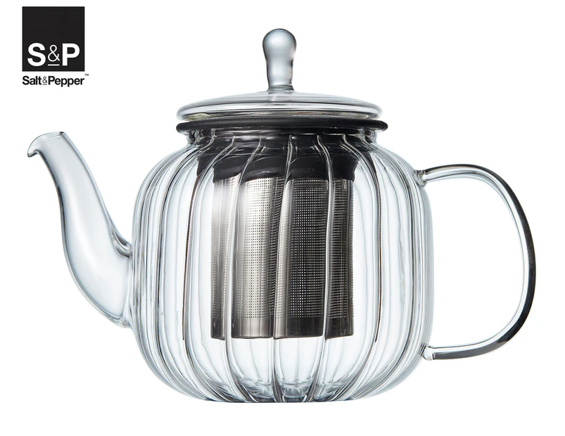 Salt & Pepper 750mL BREW Glass Infuser Tea Pot - Clear/Silver