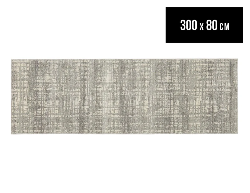 Rug Culture 300x80cm Mirage Runner Rug - Silver