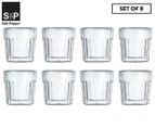 Set of 8 Salt & Pepper 85mL BREW Double Walled Glass Espresso Cups - Clear