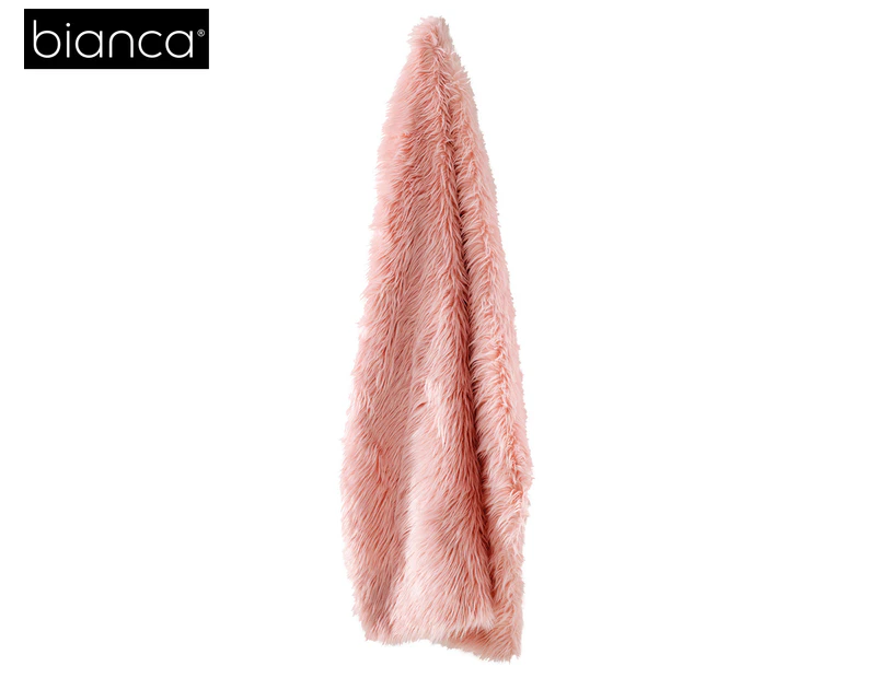 Bianca 130x160cm Ledbury Faux Fur Throw Rug - Pink