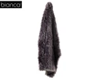 Bianca 130x160cm Ledbury Faux Fur Throw Rug - Charcoal