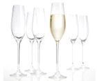 Set of 6 Salt & Pepper 210mL Cuvee Champagne Glasses / Flutes