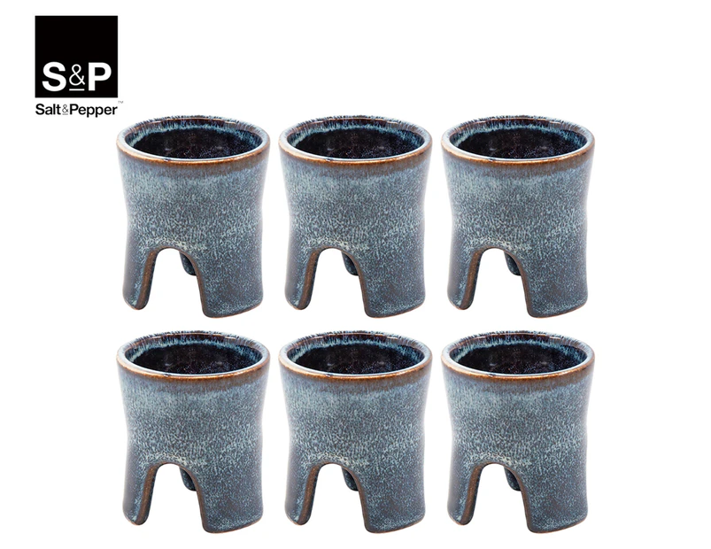 Set of 6 Salt & Pepper 5cm Nomad Egg Cup Set - Blue