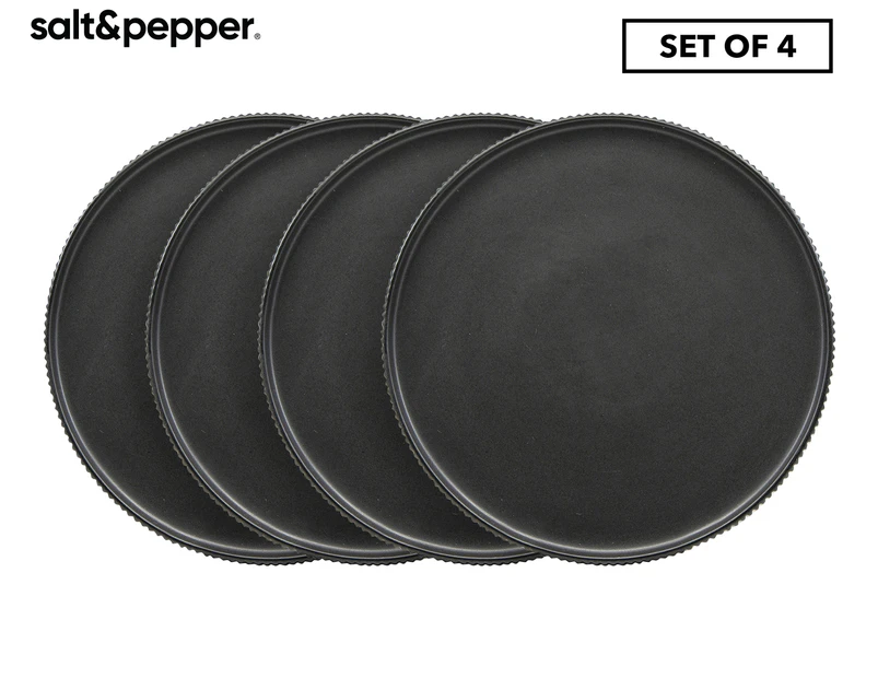 Set of 4 Salt & Pepper 20cm Brae Side Plate - Black