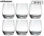 Set of 6 Salt & Pepper 460mL Old Fashioned Tumbler Glasses