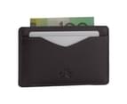 RFID Mens Genuine Premium Leather Slim Credit Card Holder 4 Cards & Notes - Brown 6