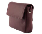 Womens Small Sling Travel Crossbody Genuine Soft Leather Bag Multi Colours New [Colour: Red]
