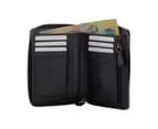 Unisex Mens Womens RFID Genuine Leather Wallet Zipper Clutch Purse Rugged Hide-Black 5