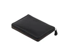 Unisex Mens Womens RFID Genuine Leather Wallet Zipper Clutch Purse Rugged Hide-Black