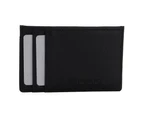 RFID Mens Genuine Premium Leather Slim Credit Card Holder 4 Cards & Notes - Black