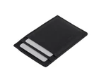 RFID Mens Genuine Premium Leather Slim Credit Card Holder 4 Cards & Notes - Black