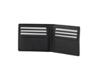 RFID Mens Genuine Full Grain Cowhide Premium Leather Slim Wallet - Black