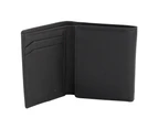 Mens Genuine Soft Leather RFID Protected 6 Cards tri-fold Wallet New - Black