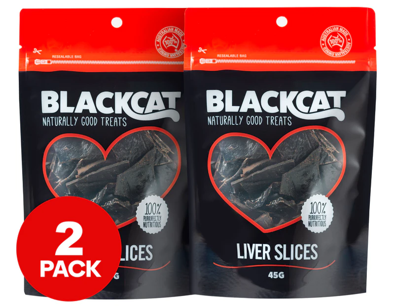 2 x Blackcat Cat Treats Beef Liver Slices 45g