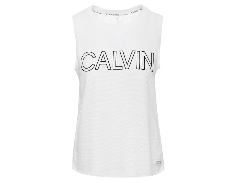 Calvin Klein Performance Sleeveless Knitted Tank Top - White