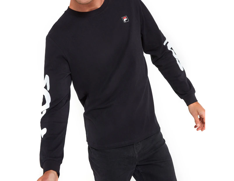 Fila Men's Classic Long Sleeve Tee / T-Shirt / Tshirt - Black