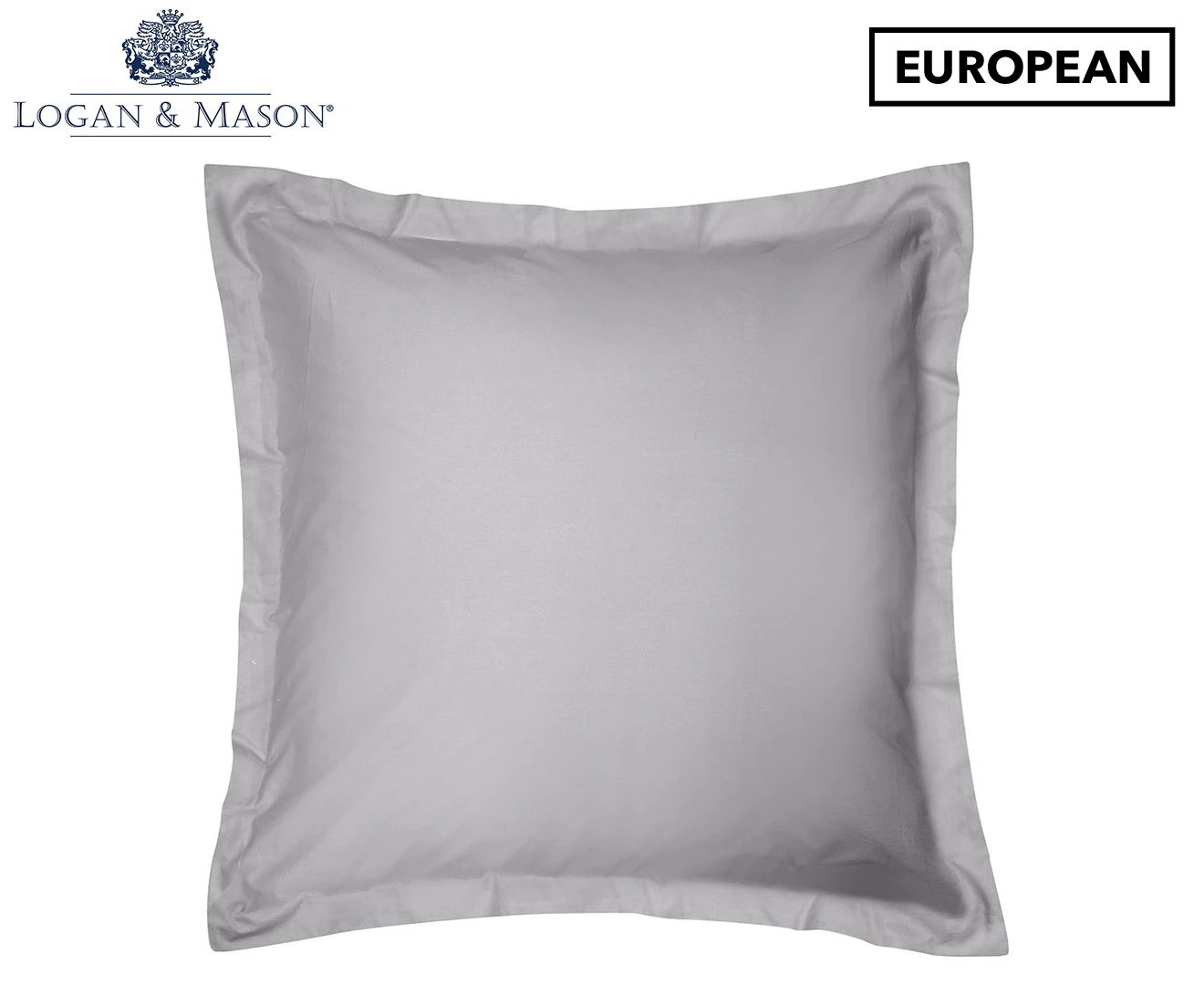 Logan & Mason Platinum 400TC European Pillowcase - Pewter