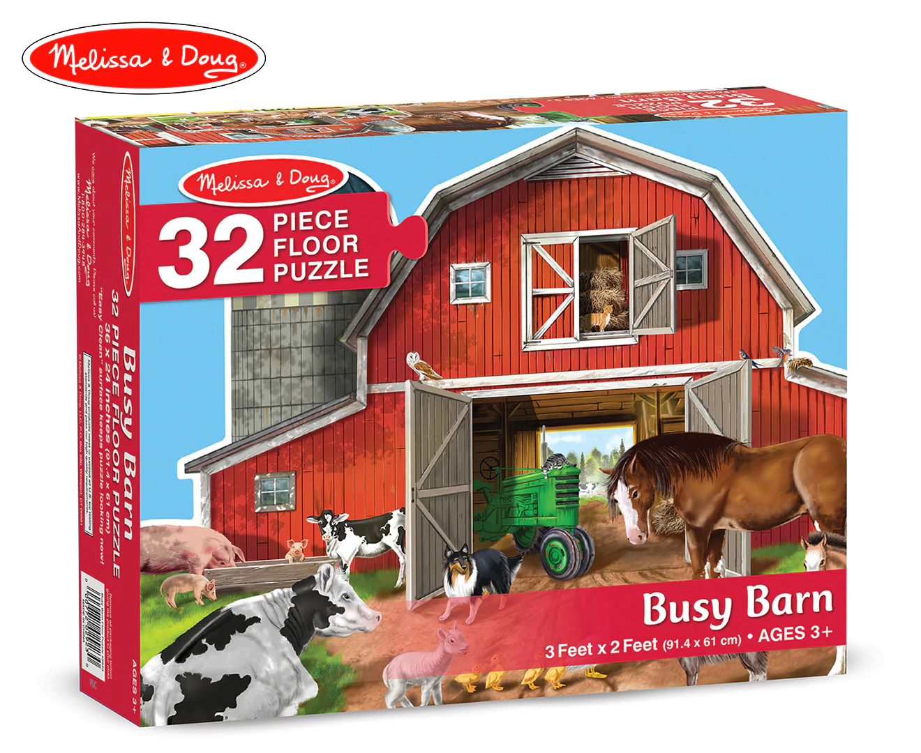 32pc Melissa & Doug Busy Barn Shaped Floor Puzzle Kids/Childrens Toy 3y+