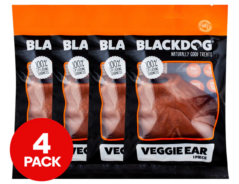 4 x Blackdog Dog Treats Veggie Ears