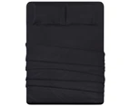 Queen Size 1000TC Egyptian Cotton Bed Fitted Sheet Set - Black  No Flat Sheet