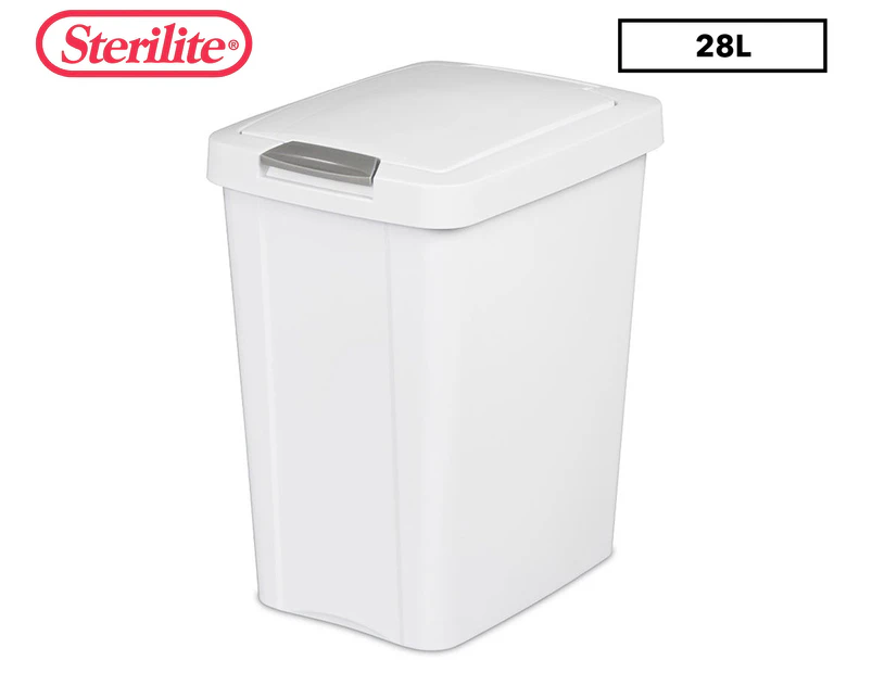 Sterilite 28L Touch-Top Wastebasket - White