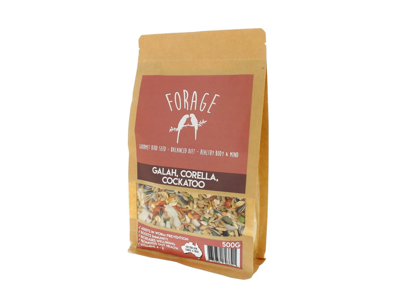 Forage Cockatoo, Galah & Corella 500g Bird Food Mix Millet Seed Australian Made