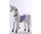 Unicorn Ride On Animal Toy for Kids, Purple - Large