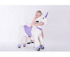 Unicorn Ride On Animal Toy for Kids, Purple - Large