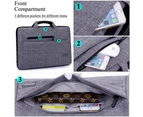 BRINCH Laptop Bag 14 Inch Multi-Functional Suit Fabric Portable Messenger Bag-Grey