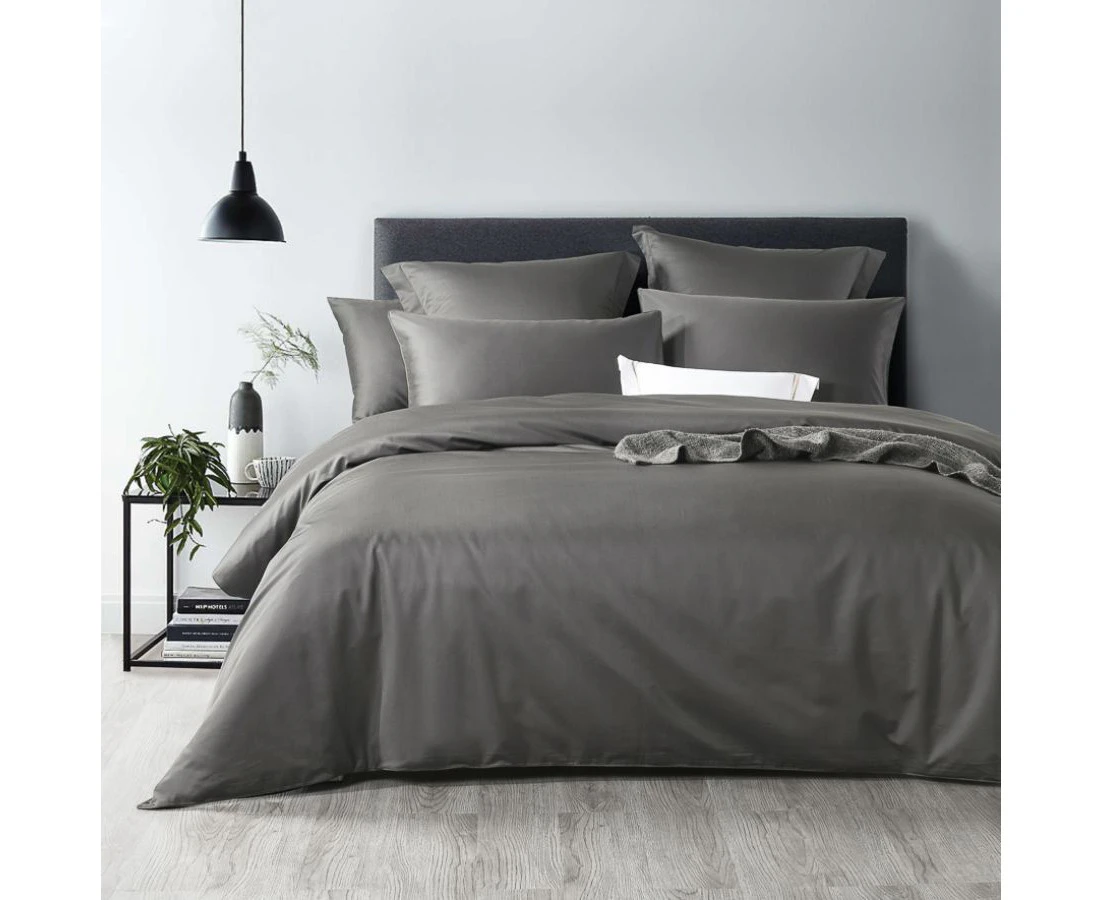 Soho 1000TC Quilt Cover Set Charcoal [SIZE: Queen Bed]