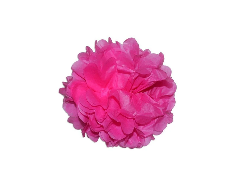 35cm Hot Pink Tissue Paper Pompom for Weddings, Birthday, Xmas Events