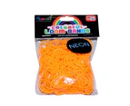 Orange Colour Beaded Neon Loom Bands 300pce + 16 S Clips