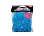 Blue Colour Beaded Glitter Loom Bands 300pce + 16 S Clips
