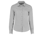 Kustom Kit Womens Long Sleeve Poplin Shirt (Light Grey) - RW6163
