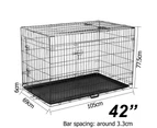 42" X-Large Collapsible Dog Crate Pet Cage with Divider