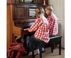 Melodic Wood Duet Piano Bench Keyboard Stool Seat with Storage