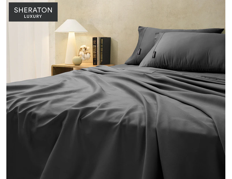Sheraton Luxury 1000TC Cotton Rich Bed Sheet Set - Fossil