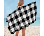 Black and White Gingham Microfiber Beach Towel