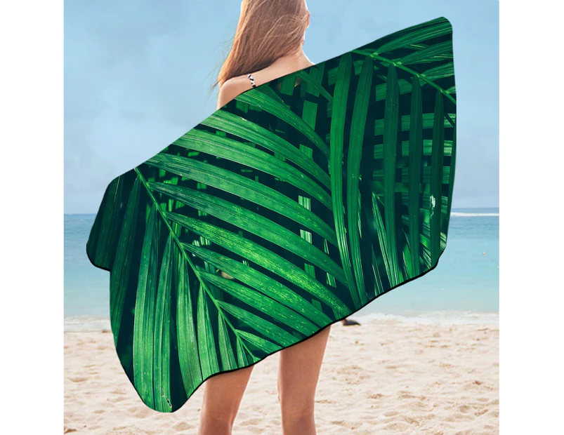 Palm Tree Leaves Microfiber Beach Towel