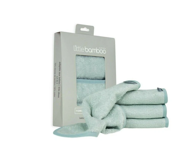 Little Bamboo Towelling Washer 3 Pack - Whisper