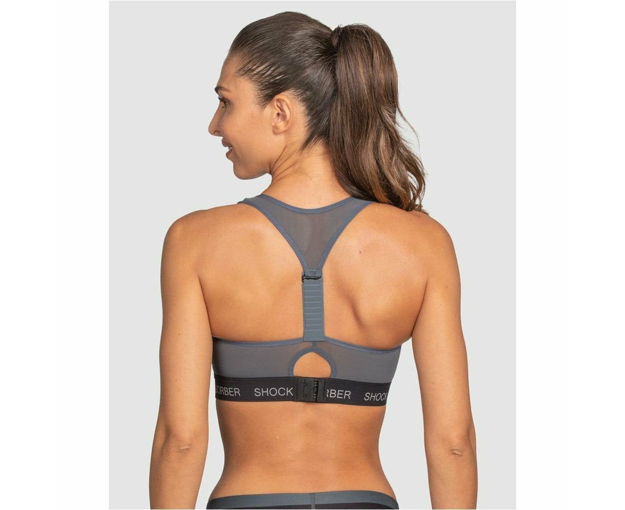 Shock Absorber Infinity Power Front Close Sports Bra in Slate Gray