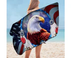Red White and Blue American Eagle Microfiber Beach Towel
