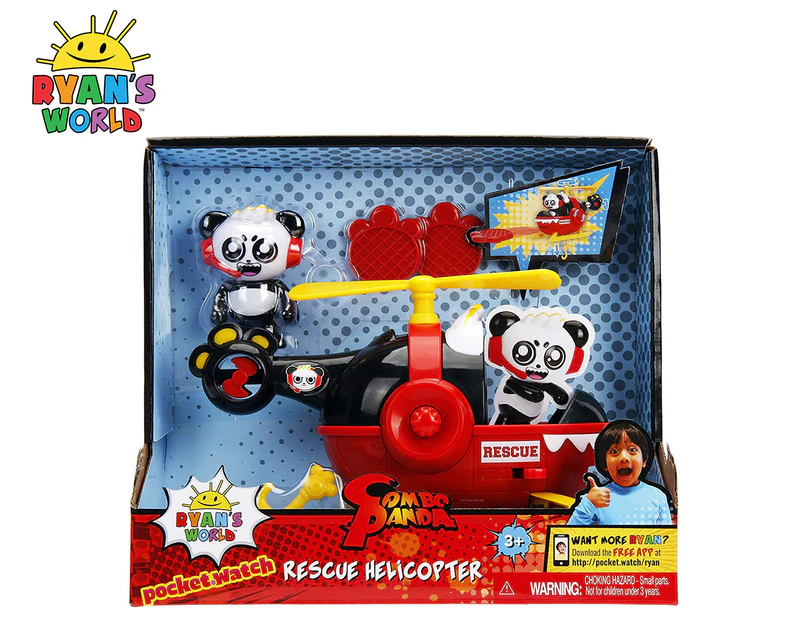 Ryan's World Combo Panda w/ Rescue Helicopter Toy Set