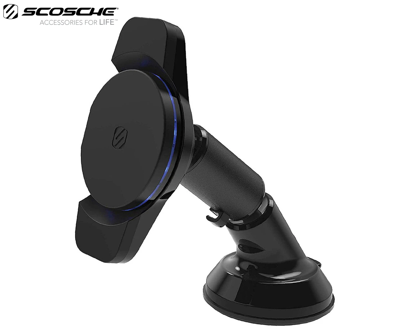 Scosche MagicMount Charge3 Double Pivot Qi Charging Holder For Smartphones Black