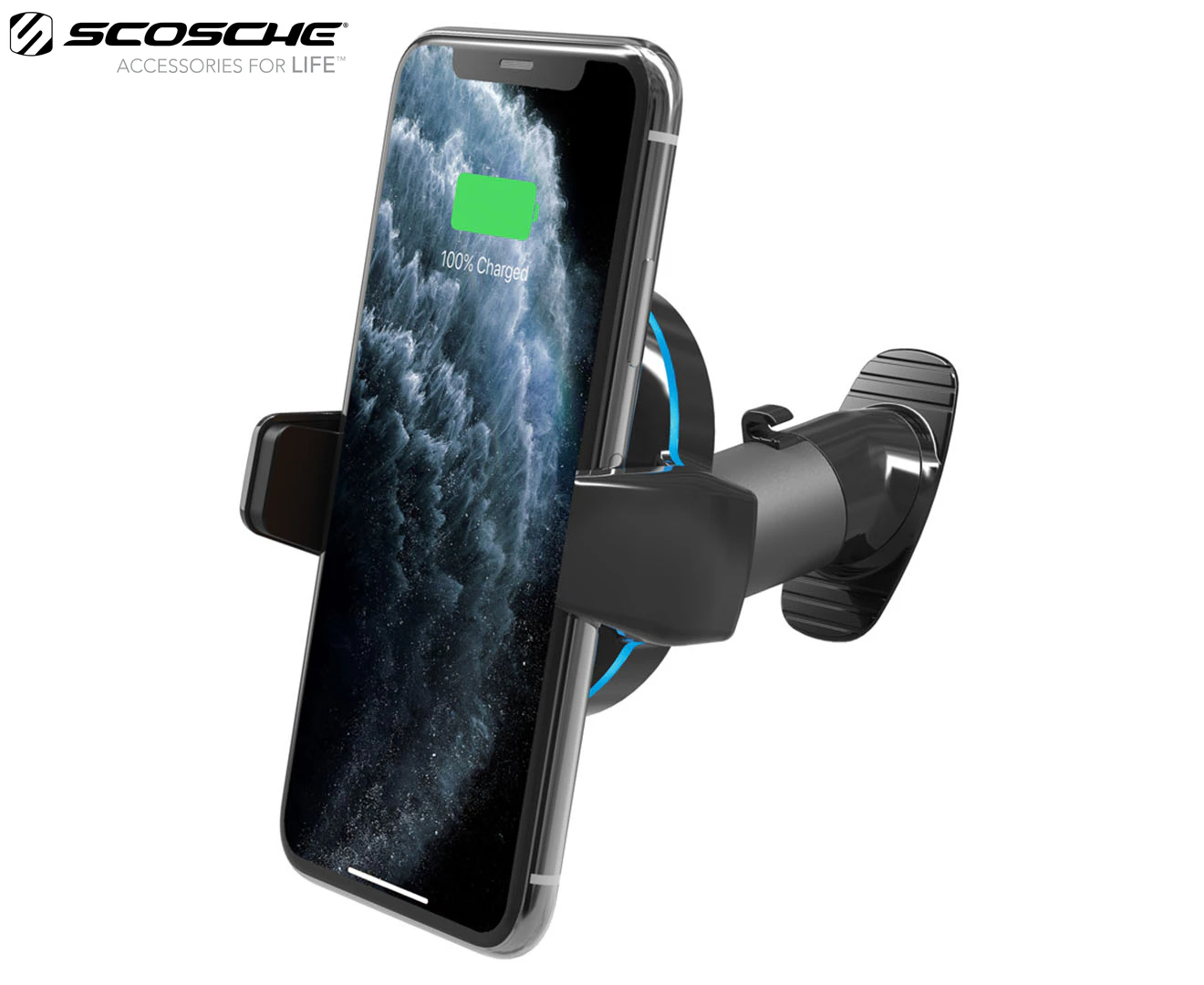 Scosche Magicgrip Wireless Qi Charge Auto-Sensing Dash Mount Holder For Phone